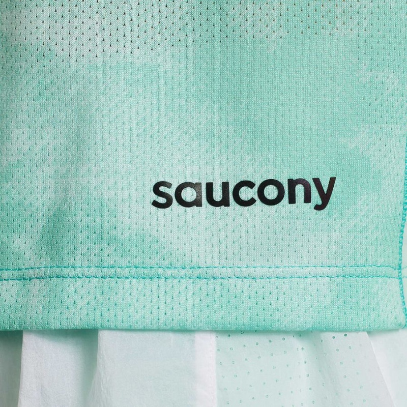 Saucony Elevate Kort Sleeve T-skjorte Dame Turkis | S81250-U67