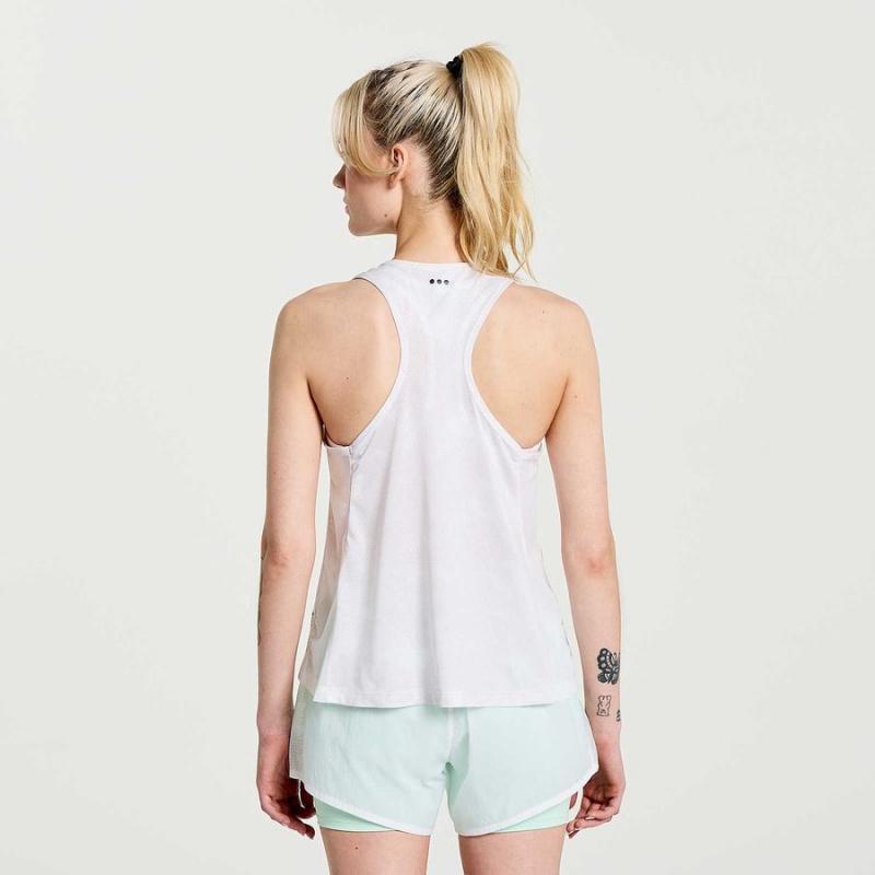 Saucony Elevate Tank Top Dame Hvite | S84306-D04