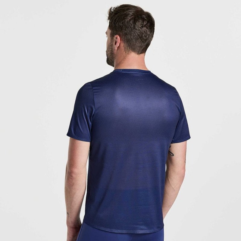 Saucony Elite Kort Sleeve T-skjorte Herre Marineblå | S63702-H82