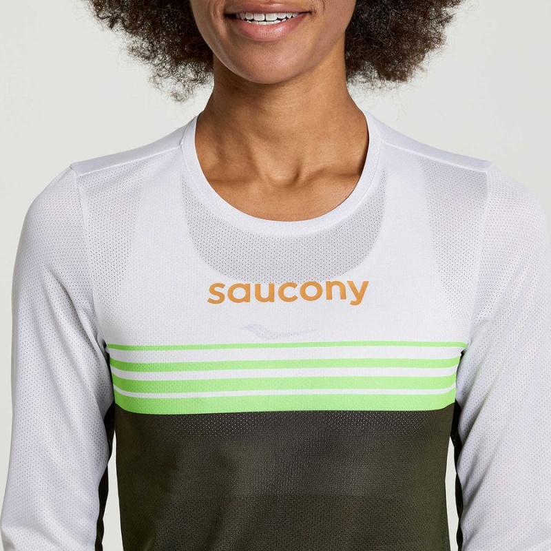 Saucony Elite Long Sleeve T-skjorte Dame Umbra | S81372-A93