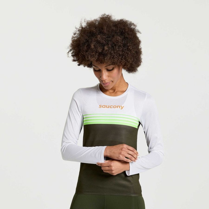 Saucony Elite Long Sleeve T-skjorte Dame Umbra | S81372-A93