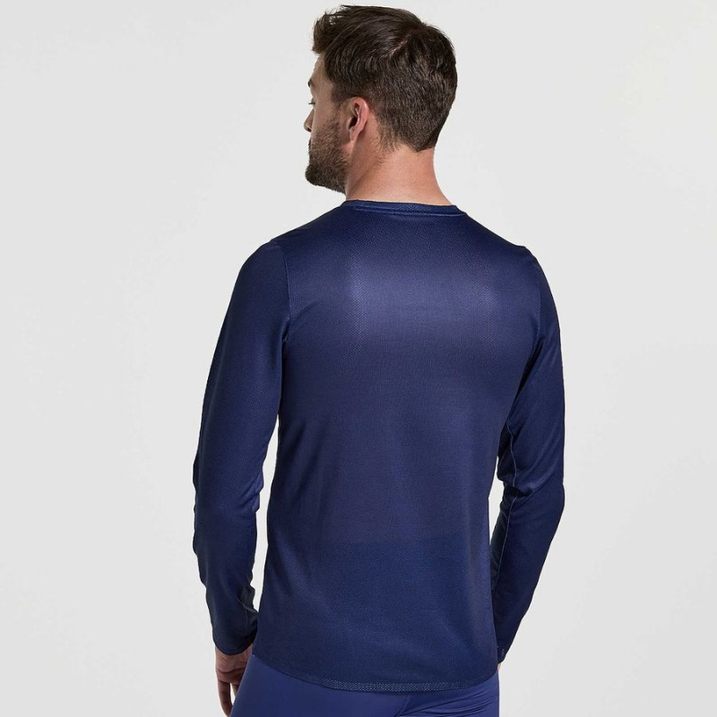 Saucony Elite Long Sleeve T-skjorte Herre Marineblå | S67438-U82