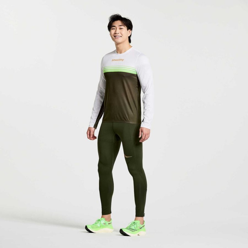 Saucony Elite Long Sleeve T-skjorte Herre Umbra | S02786-P30