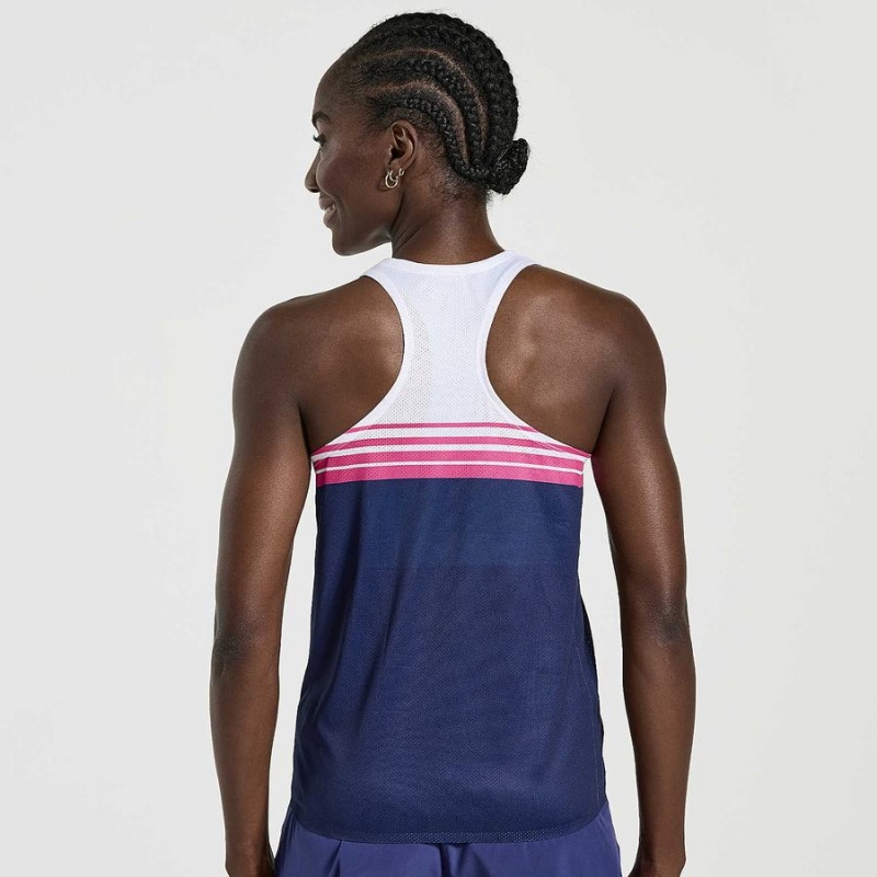 Saucony Elite Singlet Tank Top Dame Marineblå | S09768-C49