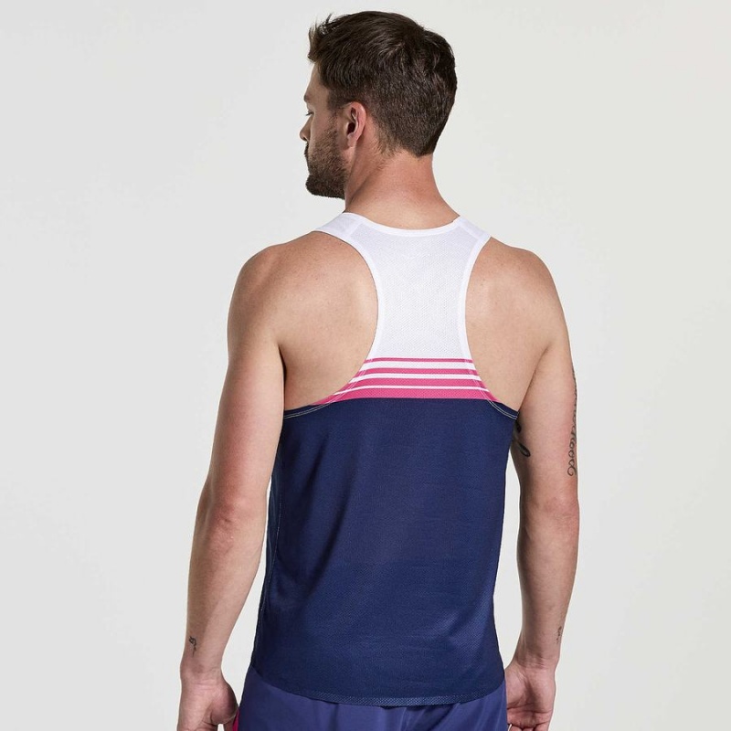 Saucony Elite Singlet Tank Top Herre Marineblå | S10298-C15