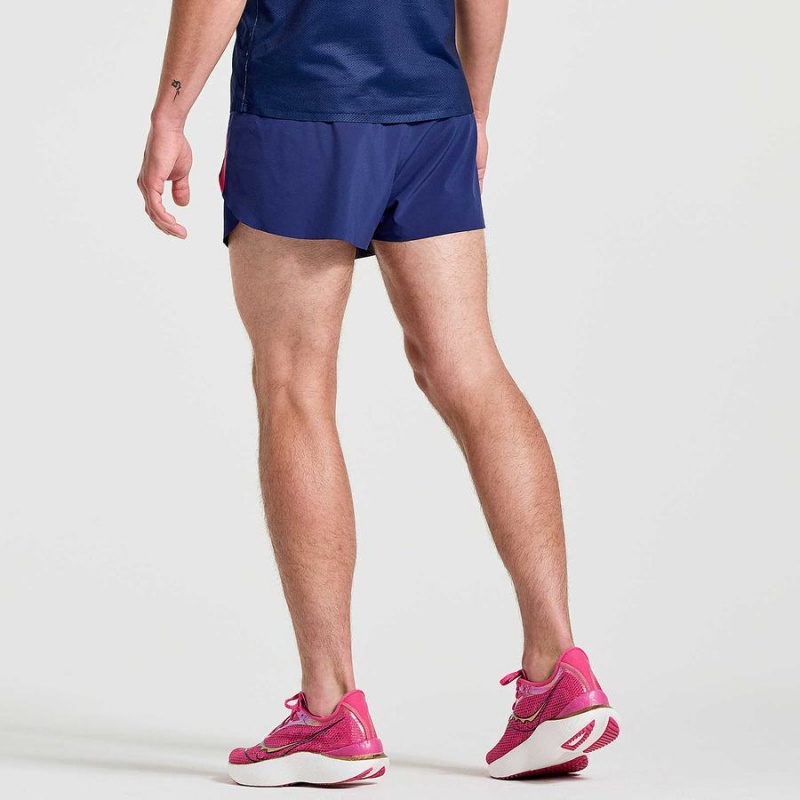 Saucony Elite Split Shorts Herre Marineblå | S84530-U90