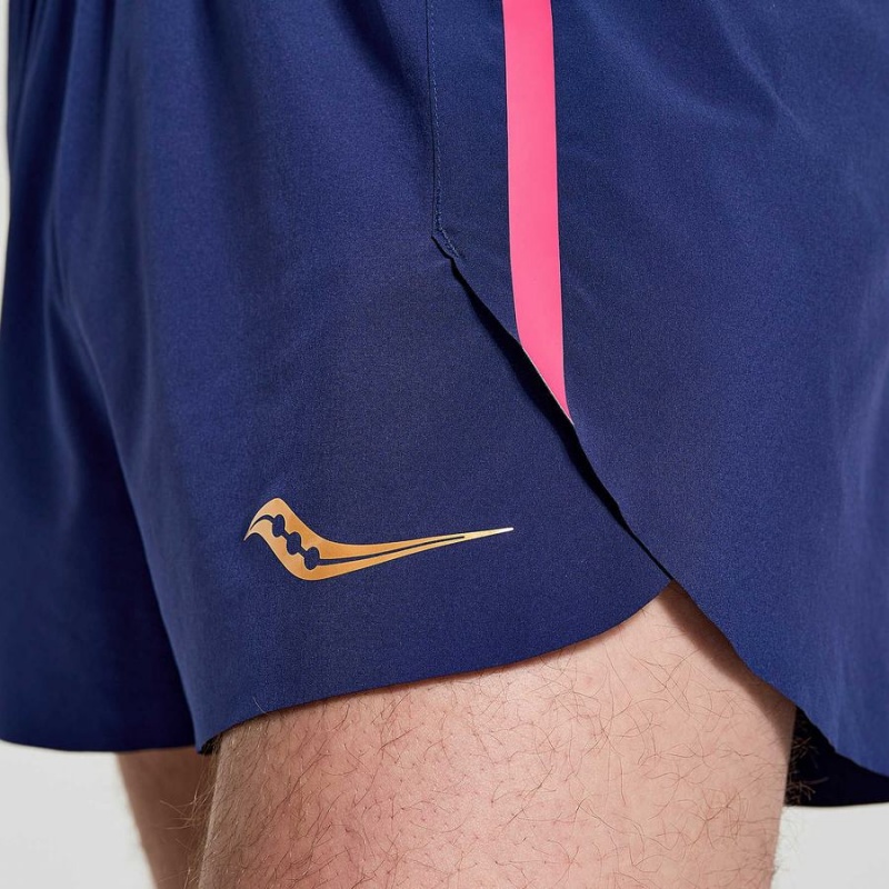 Saucony Elite Split Shorts Herre Marineblå | S84530-U90