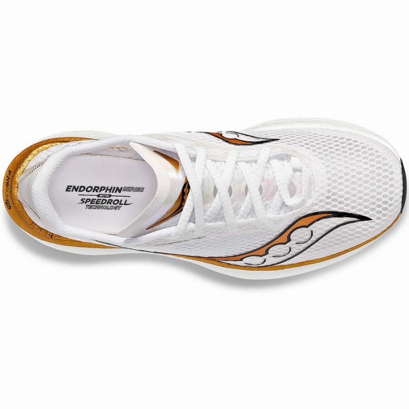 Saucony Endorphin Pro 3 Løpesko Dame Hvite Gull | S31874-W93