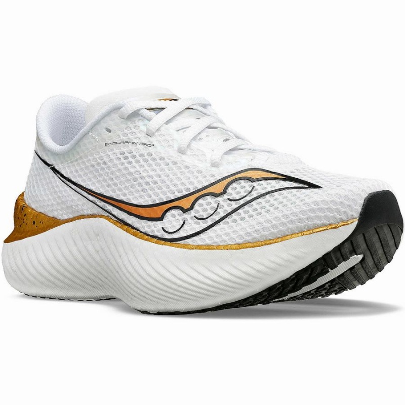 Saucony Endorphin Pro 3 Løpesko Dame Hvite Gull | S31874-W93