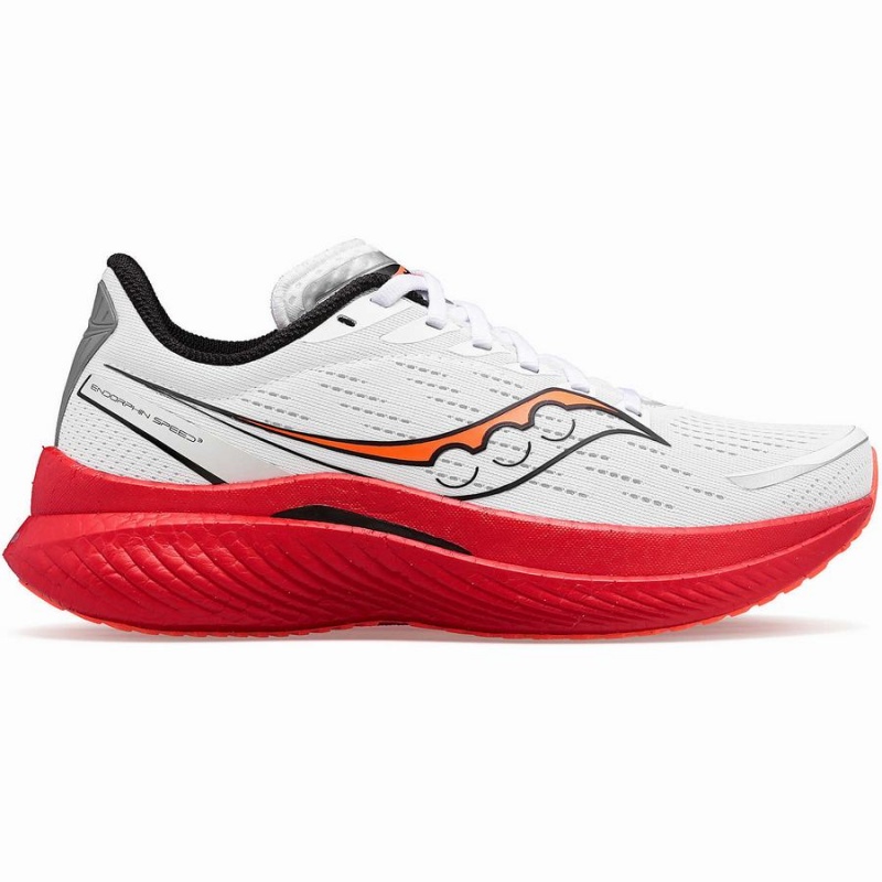 Saucony Endorphin Speed 3 Løpesko Dame Hvite Svarte Rød | S24386-E46