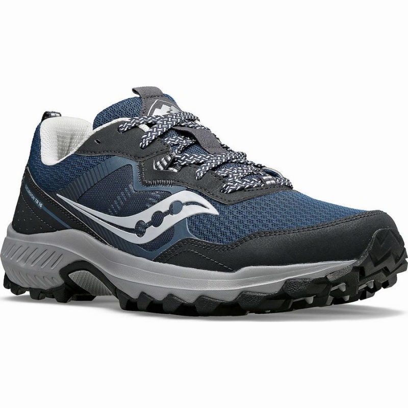 Saucony Excursion TR16 Brede Trail Løpesko Herre Marineblå Sølv | S36975-W87