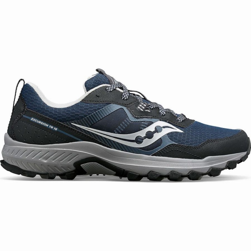 Saucony Excursion TR16 Brede Trail Løpesko Herre Marineblå Sølv | S36975-W87