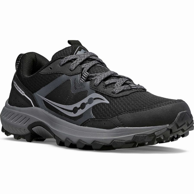 Saucony Excursion TR16 Brede Trail Løpesko Herre Svarte Grå | S15038-R37