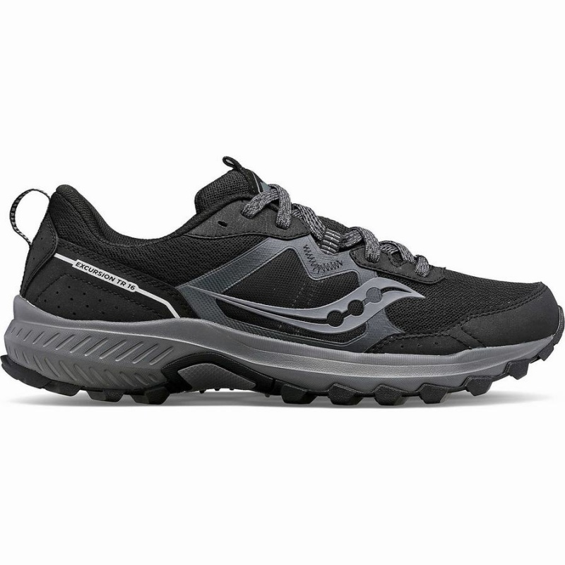 Saucony Excursion TR16 Brede Trail Løpesko Herre Svarte Grå | S15038-R37