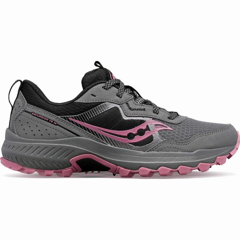 Saucony Excursion TR16 Trail Løpesko Dame Grå Rosa | S93816-M07