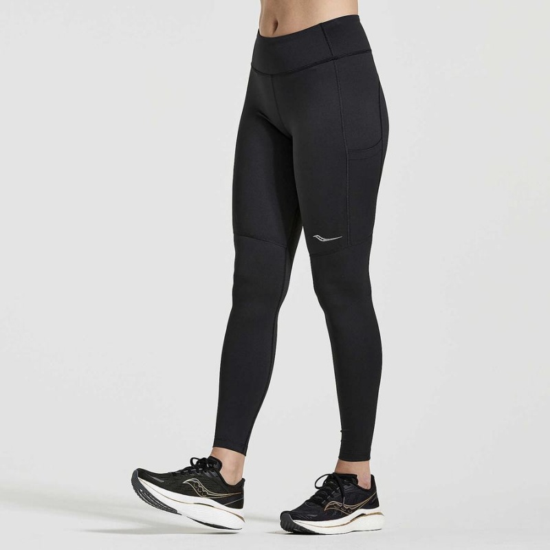 Saucony Fortify Tights Dame Svarte | S31079-B86