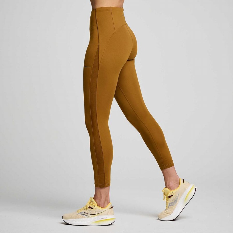 Saucony Fortify Viz Tights Dame Brune | S01236-K73