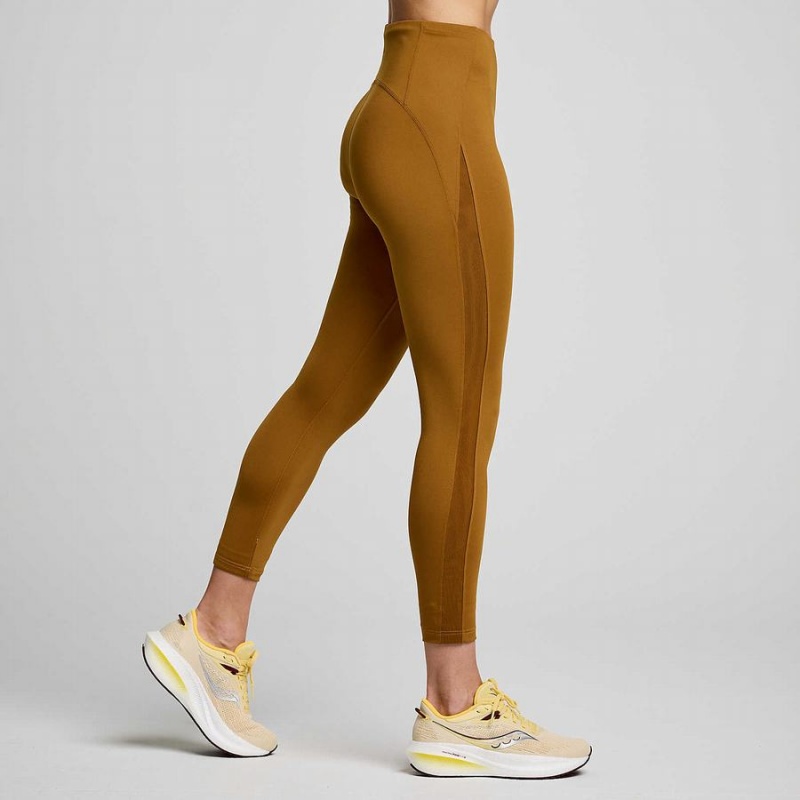 Saucony Fortify Viz Tights Dame Brune | S01236-K73