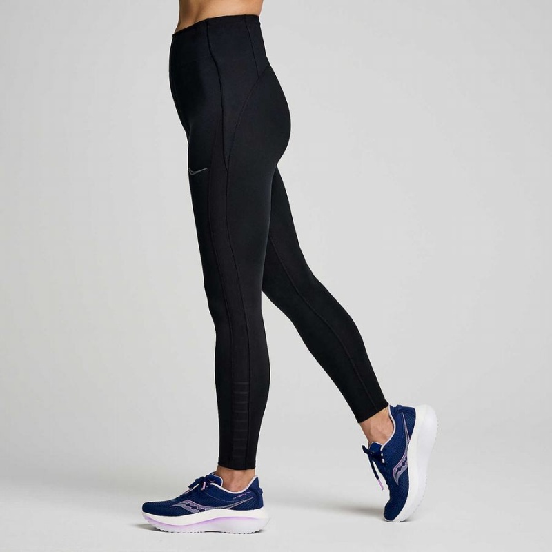 Saucony Fortify Viz Tights Dame Svarte | S67039-L31