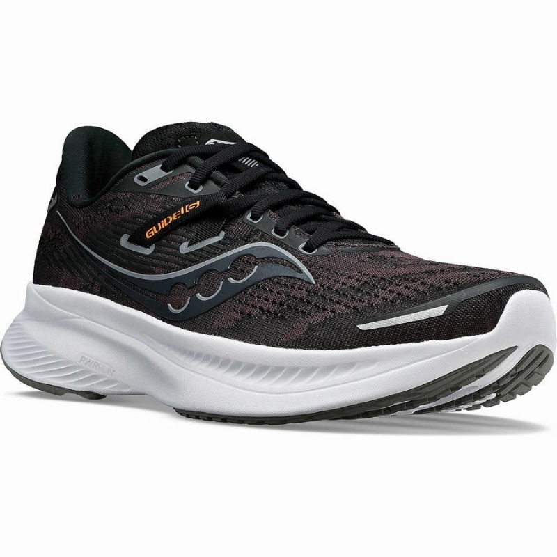 Saucony Guide 16 Brede Løpesko Dame Svarte Hvite | S14035-D68