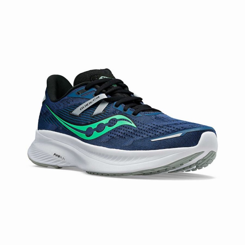 Saucony Guide 16 Brede Løpesko Herre Marineblå Turkis | S10857-H94