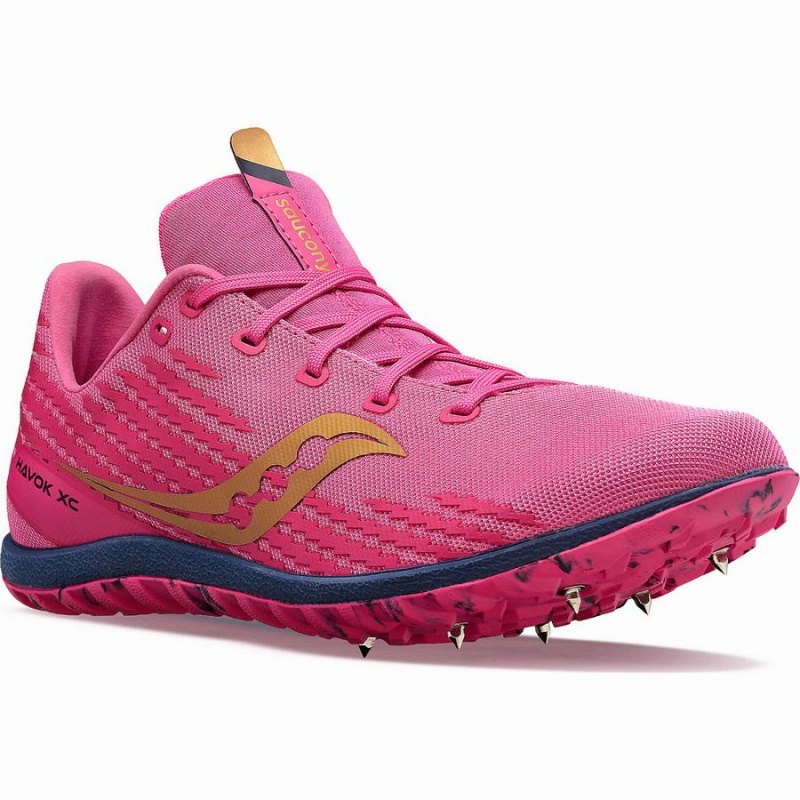 Saucony Havok XC 3 Spike Piggsko Dame Rosa Marineblå | S53678-X35