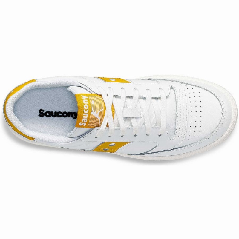 Saucony Jazz Court PU Joggesko Dame Hvite Oransje | S15873-Y30