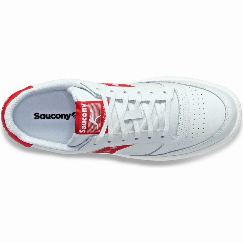 Saucony Jazz Court PU Joggesko Dame Hvite Rød | S18706-K75