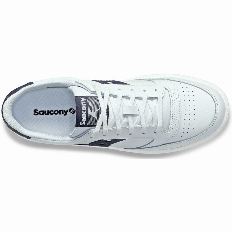 Saucony Jazz Court PU Joggesko Dame Hvite Marineblå | S71036-L12