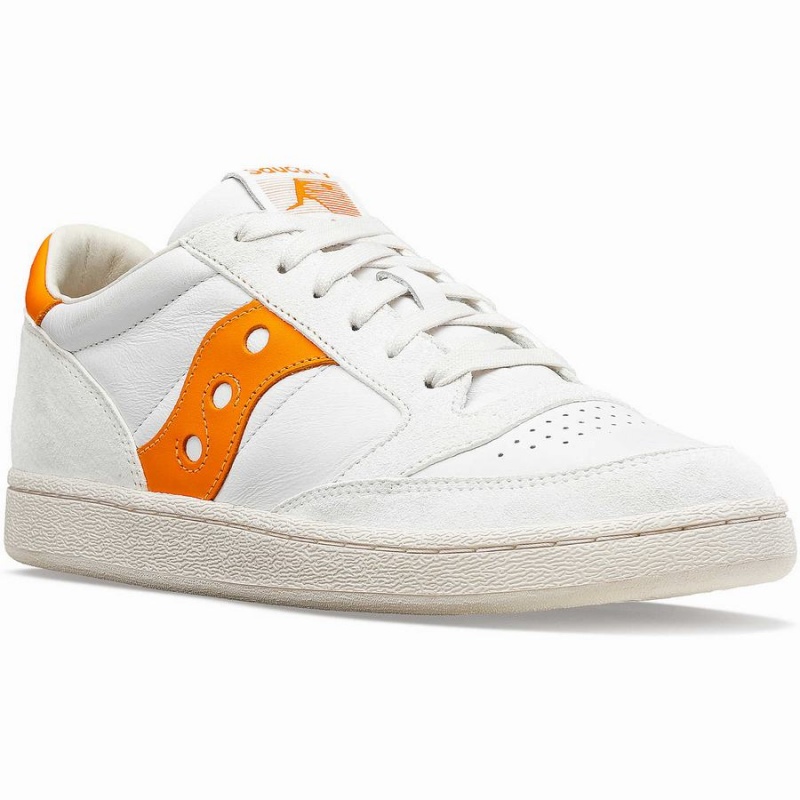 Saucony Jazz Court Premium Joggesko Dame Hvite Oransje | S91075-J75