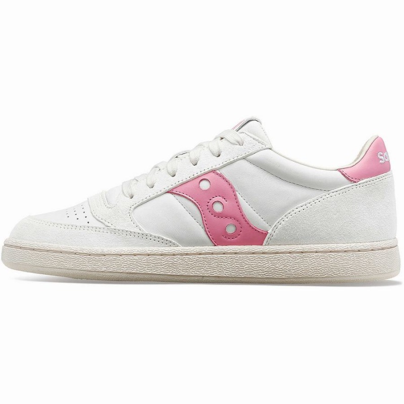 Saucony Jazz Court Premium Joggesko Dame Hvite Rosa | S74610-K59