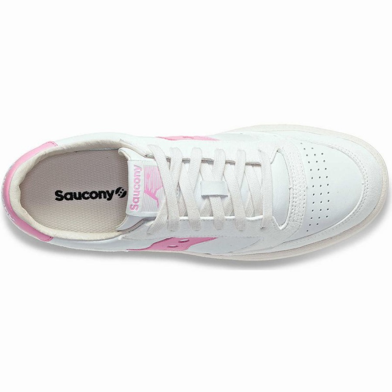 Saucony Jazz Court Premium Joggesko Dame Hvite Rosa | S74610-K59