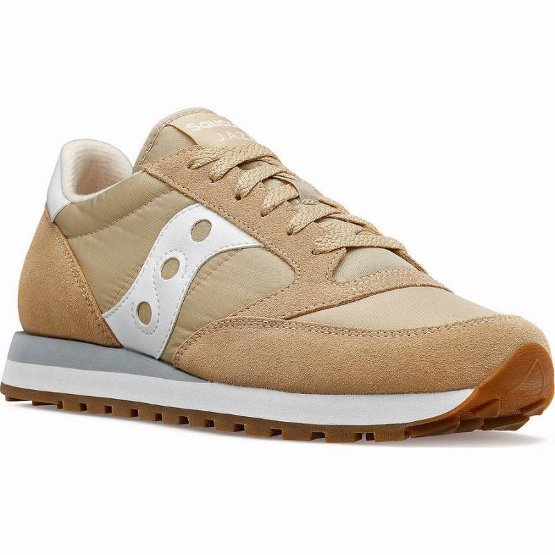 Saucony Jazz Original Joggesko Dame Beige Hvite | S80273-U59