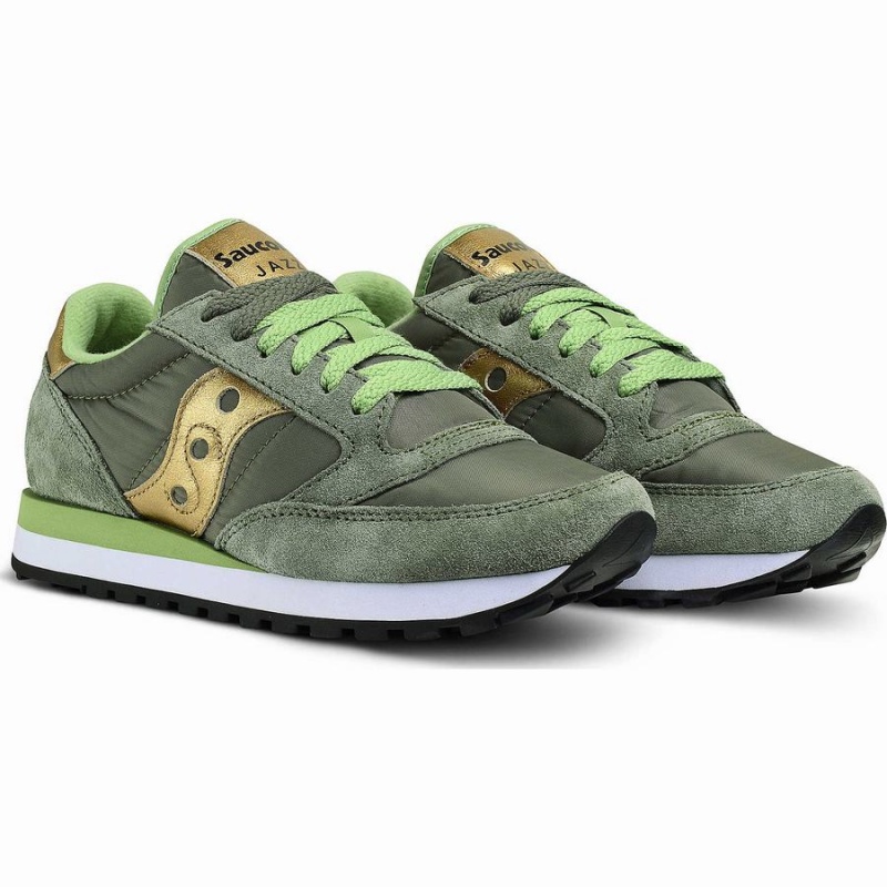 Saucony Jazz Original Joggesko Dame Olivengrønne Gull | S61592-A97