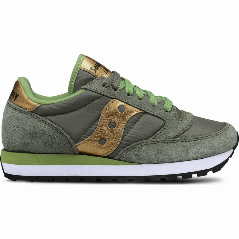 Saucony Jazz Original Joggesko Dame Olivengrønne Gull | S61592-A97