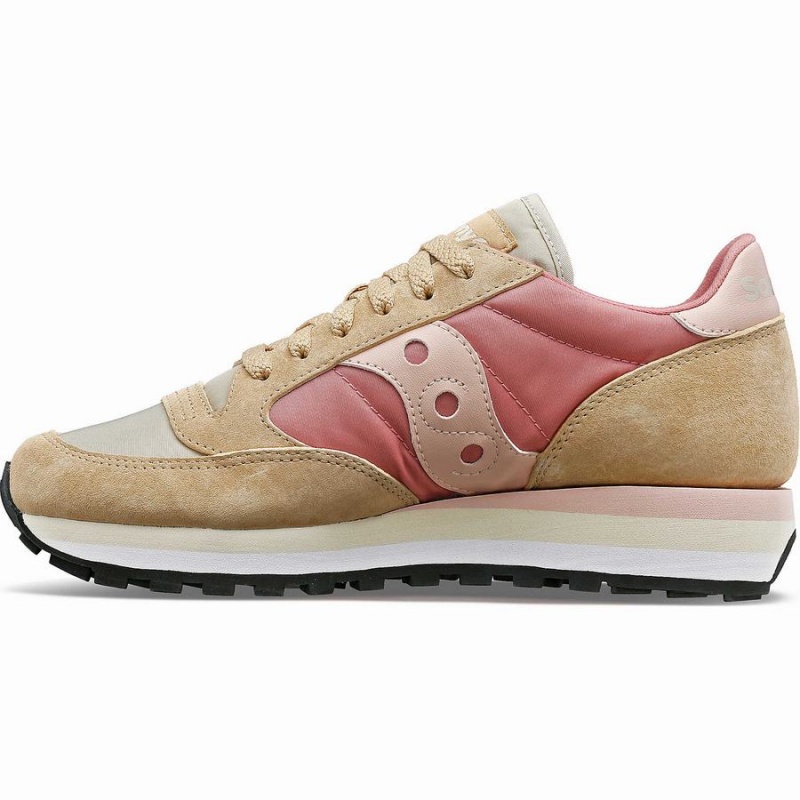 Saucony Jazz Triple Joggesko Dame Beige Rød | S70931-C87