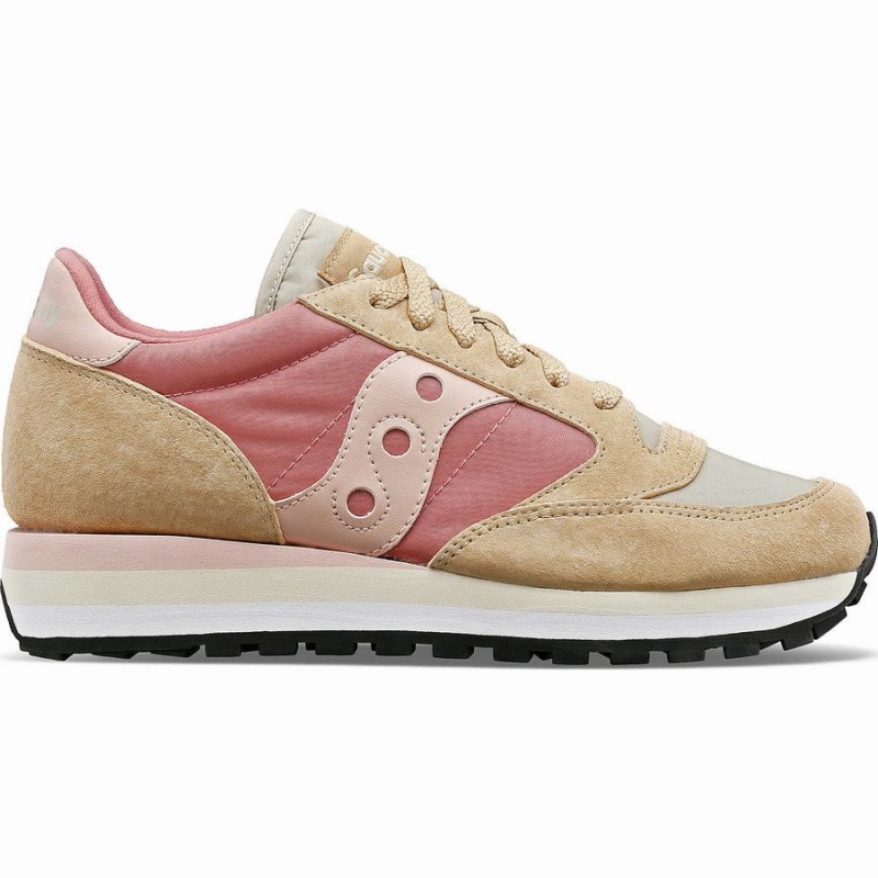 Saucony Jazz Triple Joggesko Dame Beige Rød | S70931-C87