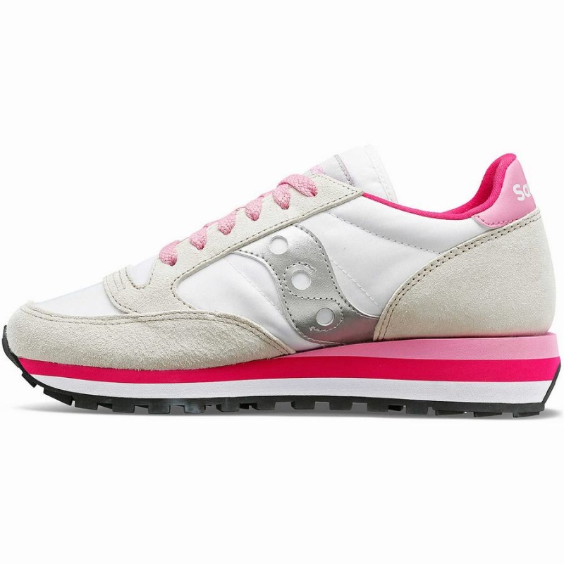 Saucony Jazz Triple Joggesko Dame Hvite Grå Rosa | S87624-B36