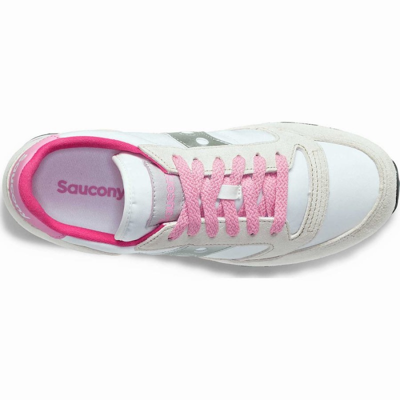 Saucony Jazz Triple Joggesko Dame Hvite Grå Rosa | S87624-B36