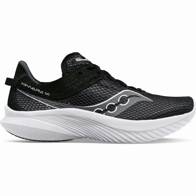 Saucony Kinvara 14 Brede Løpesko Dame Svarte Hvite | S71835-N70