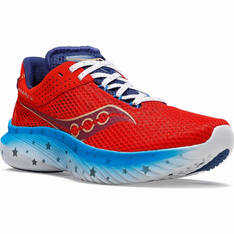 Saucony Kinvara 14 Liberty Løpesko Herre Rød Hvite Blå | S43508-U92