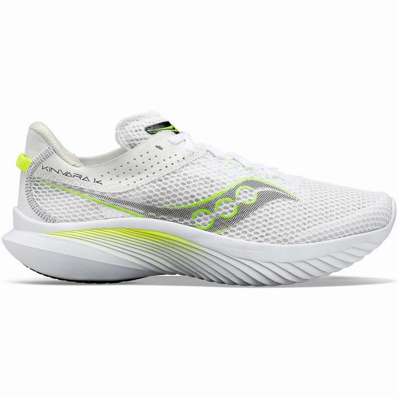 Saucony Kinvara 14 Løpesko Herre Hvite Grønn | S81320-W01