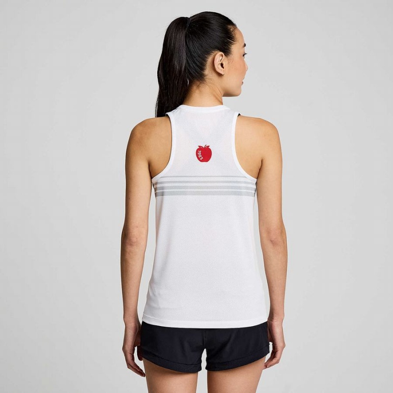 Saucony New York Stopwatch Singlet Tank Top Dame Hvite | S78365-X43