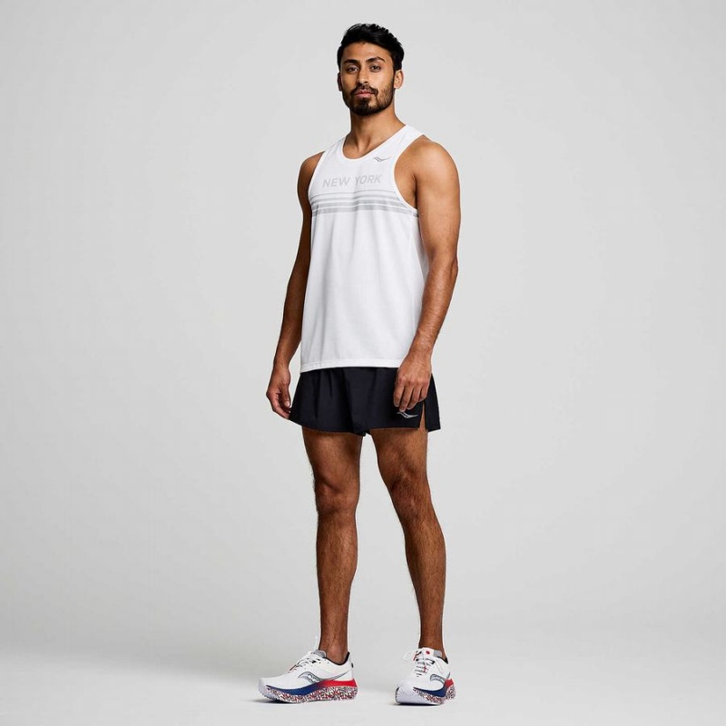 Saucony New York Stopwatch Singlet Tank Top Herre Hvite | S68930-K65