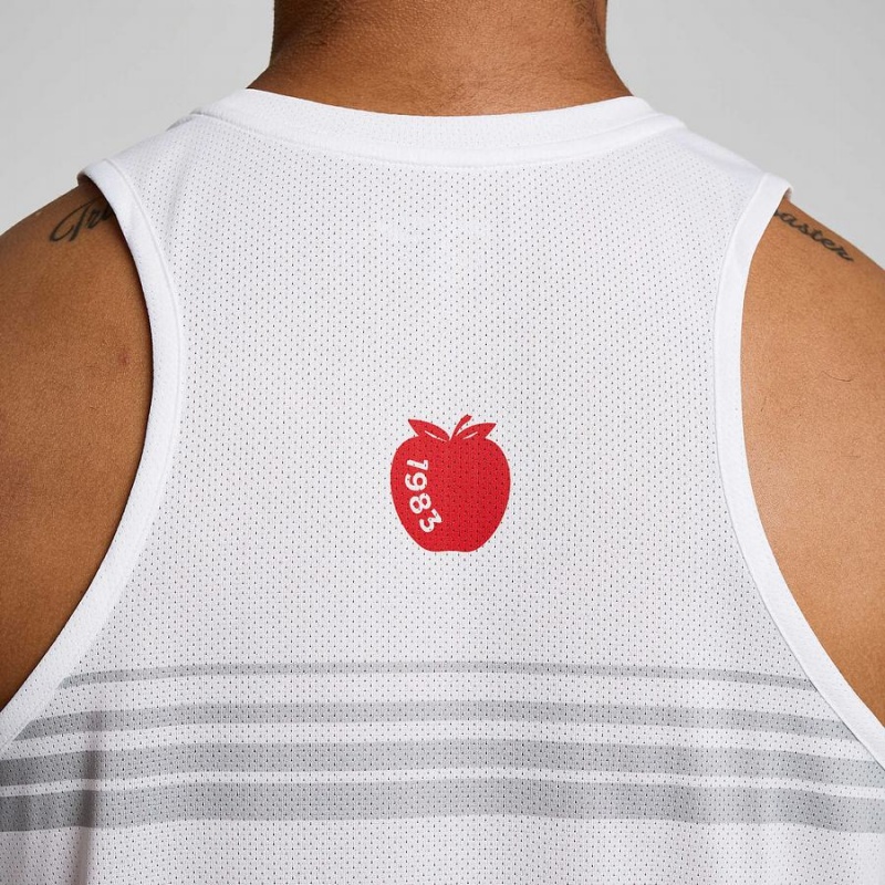 Saucony New York Stopwatch Singlet Tank Top Herre Hvite | S68930-K65