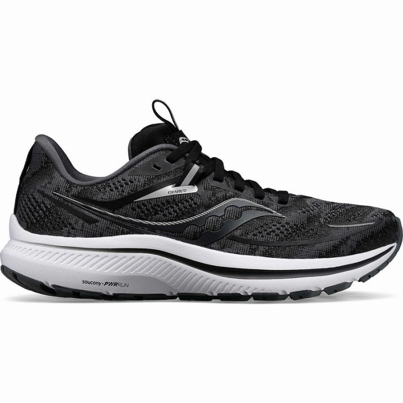 Saucony Omni 21 Brede Løpesko Dame Svarte Hvite | S79058-H61