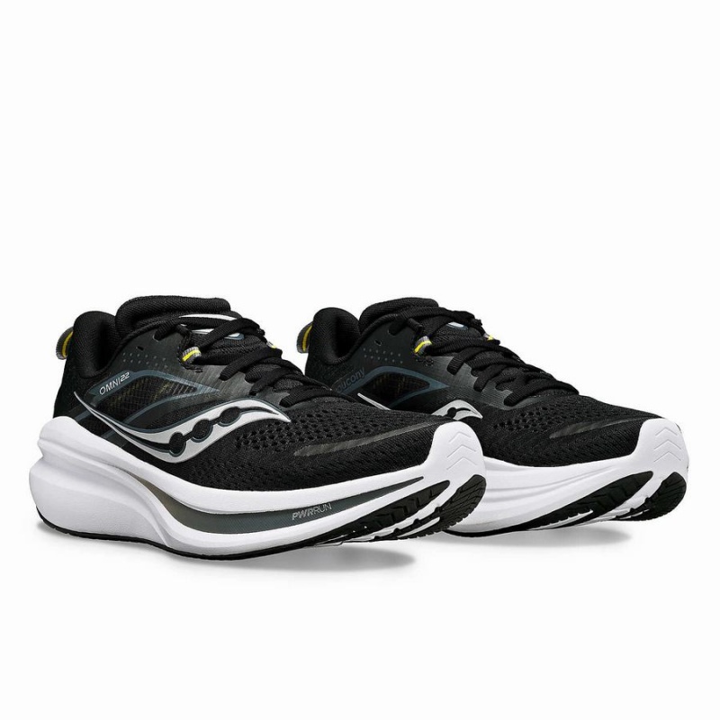 Saucony Omni 22 Brede Løpesko Dame Svarte Hvite | S03476-Q49