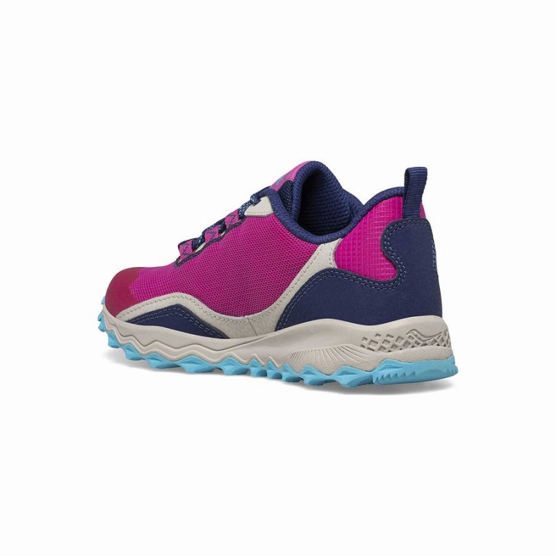 Saucony Peregrine 12 Shield Sneaker Løpesko Barn Marineblå Turkis Rosa | S60579-R06