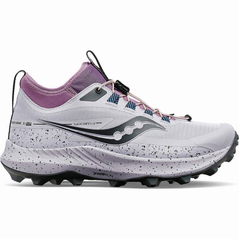 Saucony Peregrine 13 ST Trail Løpesko Dame Lilla Grå | S81307-H03