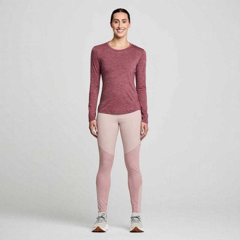 Saucony Peregrine Merino Long Sleeve T-skjorte Dame Rød | S73401-A17